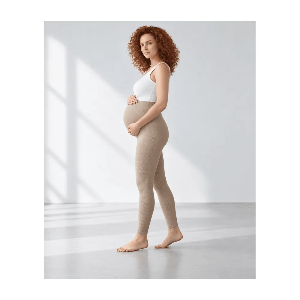 Calza Maternal con Panel Abdominal SensiBlue Beige — Foto 3